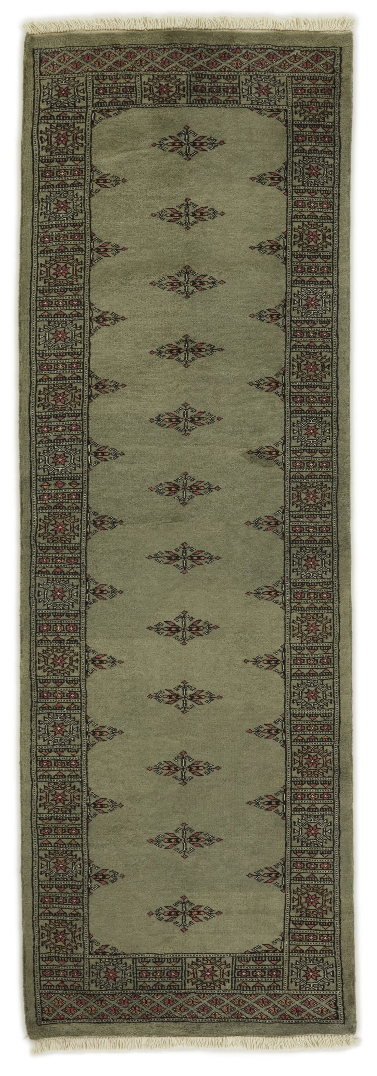 Bokhara Tekke three-ply hand-knotted wool runner, 2.6 × 7.8 ft
