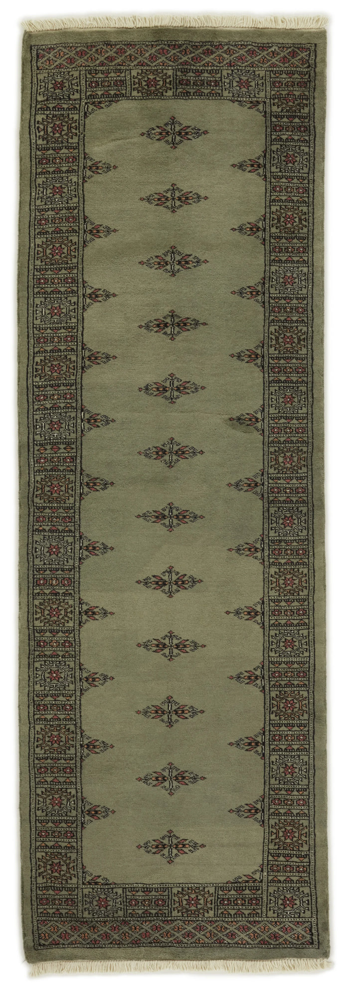 Bokhara Tekke three-ply hand-knotted wool runner, 2.6 × 7.8 ft