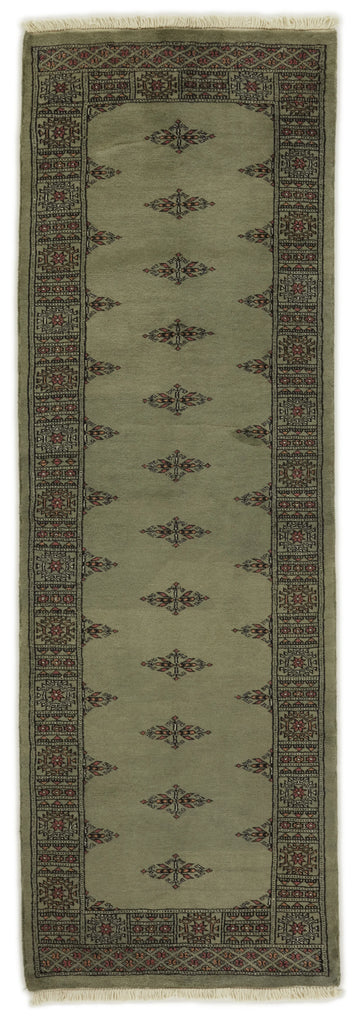 Bokhara Tekke three-ply hand-knotted wool runner, 2.6 × 7.8 ft