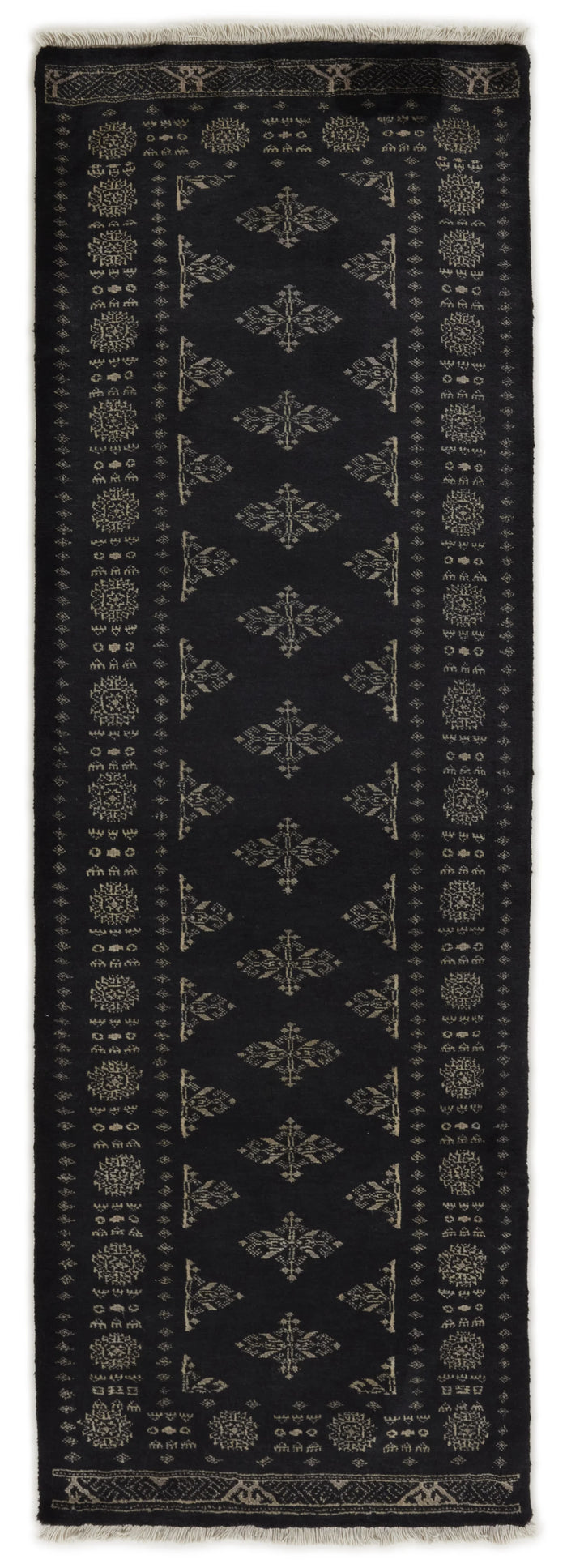 Bokhara Tekke three-ply hand-knotted wool runner, 2.7 × 8 ft