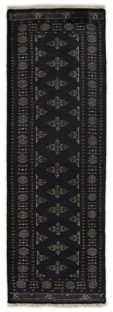 Bokhara Tekke three-ply hand-knotted wool runner, 2.7 × 8 ft
