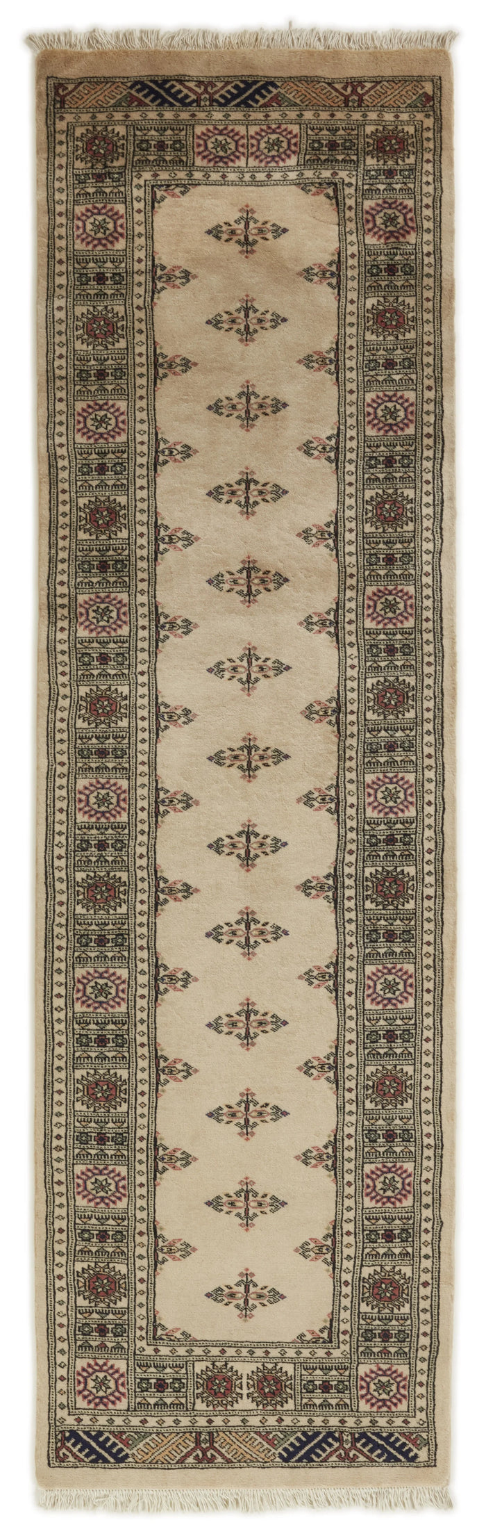 Bokhara Tekke three-ply hand-knotted wool runner, 2.5 × 8.5 ft