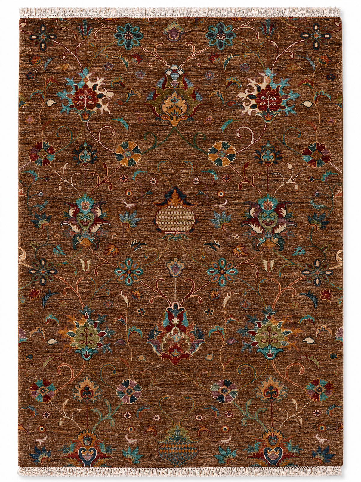 Agra Verse hand-knotted wool rug, 4 × 5.8 ft