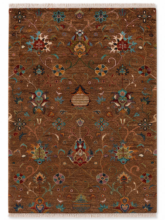 Agra Verse hand-knotted wool rug, 4 × 5.8 ft